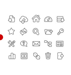 Ftp And Hosting Icons Red Point Series