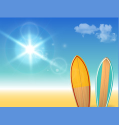 Holidays Vintage Design - Surfboards On A Beach