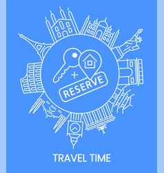 Hotel Booking Concept Travel Icons Booking