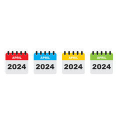 April 2024 Calendar In Four Different Colours