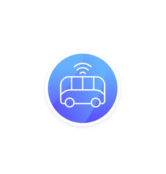 Autonomous Shuttle Bus Icon Modern City Transport