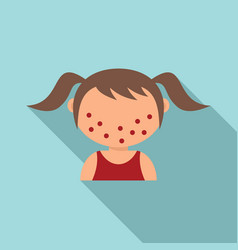 Chicken Pox Kid Girl Icon Flat Style