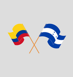 Crossed Flags Of Colombia And Honduras