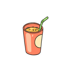 Orange Juice Or Sprinkled Drink In Plastic Cup