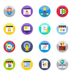 Pack Of Digital Marketing Flat Icons