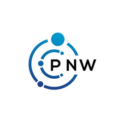 Pnw Letter Technology Logo Design On White