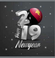 2019 Happy New Year Papua New Guinea Flag