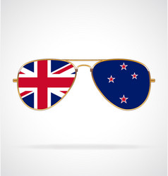 Cool Gold Aviator Sunglasses With New Zealand Flag