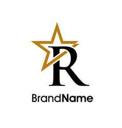 Elegant Initial R Gold Star Logo