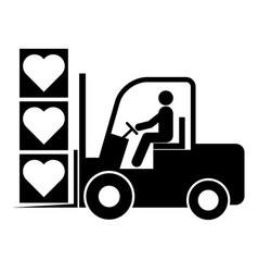 Forklift Transport Icon Industry Vehicle Machine