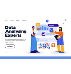 Modern Flat Design Of Data Analysing Experts