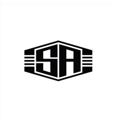 Sa Letter Logo Monogram Hexagon Emblem Shape