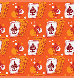 Ace Of Spades And Playing Cards Seamless Pattern