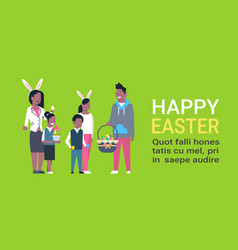 Big African American Family On Happy Easter Poster