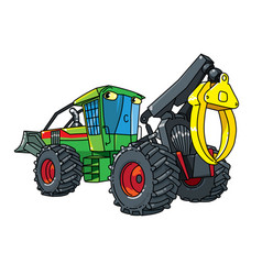 Funny Skidder Car With Eyes Forestry Machinery