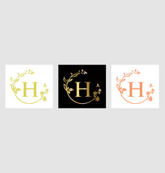 Letter H Beauty Logo For Decorative Flower Spa