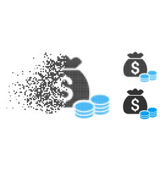 Shredded Pixelated Halftone Money Bag Icon