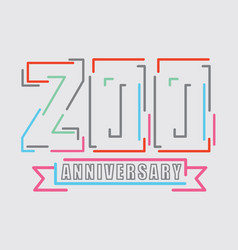 200th Years Anniversary Logo Birthday Celebration