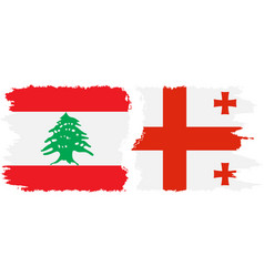 Georgia And Lebanon Grunge Flags Connection