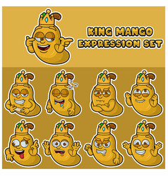 Mango Fruit Mascot Character Cartoon With Crown