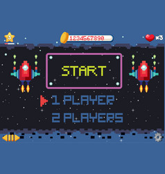 Pixel Game Interface With Start Button