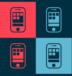 Pop Art Smartphone Mobile Phone Icon Isolated