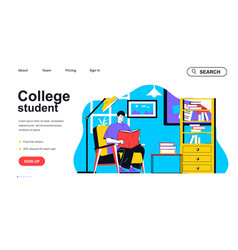 College Student Concept For Landing Page Template