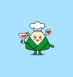 Cute Cartoon Chinese Rice Dumpling Chef