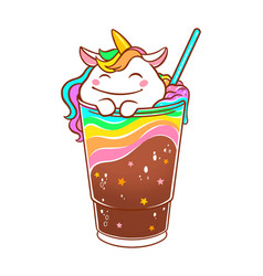 Kawaii Rainbow Unicorn Coffee Cup