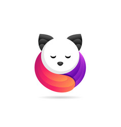 Panda Colorful Logo For Design Template