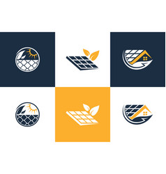 Solar Tech Logo Design Element Collection