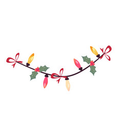 Christmas Cartoon Garland On White Background