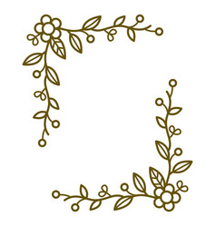 Floral Frame Leafy Stroke Design