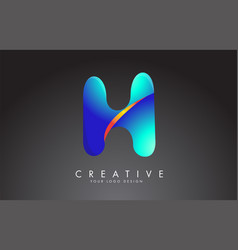 Colorful H Letter Logo With Carved Effect Rounded