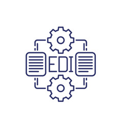 Edi Icon Electronic Data Interchange Line Design