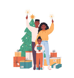 African American Family With Child Celebrating