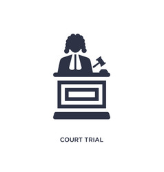 Court Trial Icon On White Background Simple