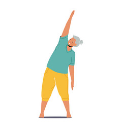 Elderly Female Character Practice Yoga Or Fitness