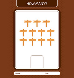 How Many Counting Game With Sign Board Worksheet