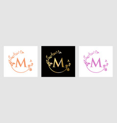 Letter M Beauty Logo For Decorative Flower Spa