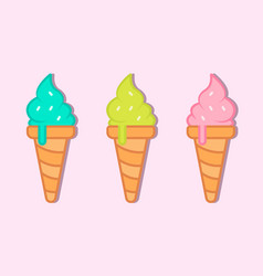 Set Of Many Ice Creams Of Different Kinds