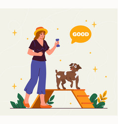 Woman With Dog Training