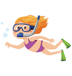 A Girl Wearing Snorkeling Mask