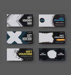 Black Gift Voucher Templates With Grunge Elements