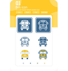 Bus Sign Premium Icon With Multiple Style