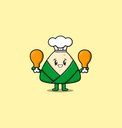 Cute Cartoon Chinese Rice Dumpling Chef