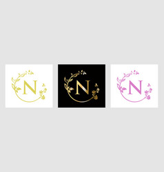 Letter N Beauty Logo For Decorative Flower Spa