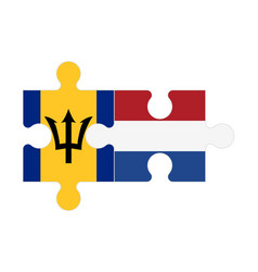 Puzzle Of Flags Of Barbados And Netherlands