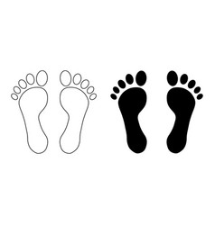 Set Of Foot Print Human Sign Track Walking Icon