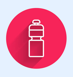 White Line Fitness Shaker Icon Isolated With Long